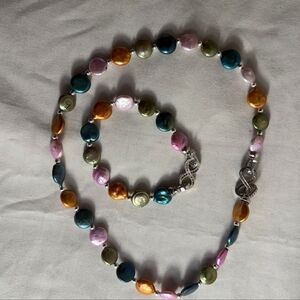 Beautiful multi color necklace with matching bracelet